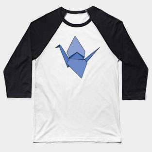 Dark Blue Origami Paper Crane Baseball T-Shirt